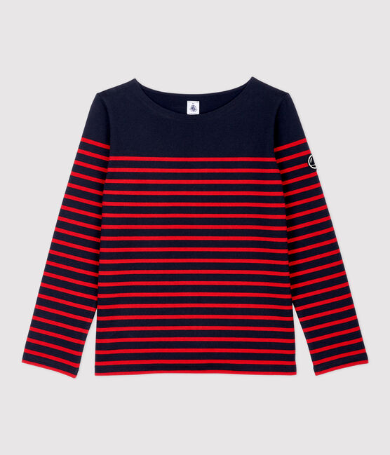 Marinière iconique en coton Femme bleu SMOKING/rouge TERKUIT